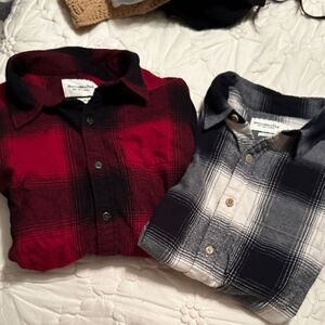 Plaid Men’s Shirts - Red and Black, Gray and Black